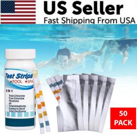6 IN 1 Chlorine Dip Test Strips Hot Tub SPA Swimming Pool PH Tester Paper Bottle (QTY: 50 Pack)