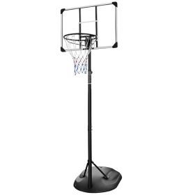 Portable Basketball Hoop System Stand Height Adjustable 7.5ft - 9.2ft with 32 Inch Backboard and Wheels for Youth Adults Indoor Outdoor Basketbal (Color: as Pic)