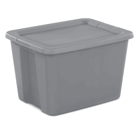 18 Gallon Plastic Storage Container with Snap-On Lid (Pack Size: 4 Pack, Color: Gray)
