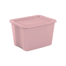 18 Gallon Plastic Storage Container with Snap-On Lid (Pack Size: 4 Pack, Color: Pink)