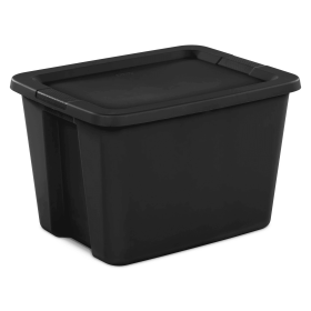 18 Gallon Plastic Storage Container with Snap-On Lid (Pack Size: 2 Pack, Color: Black)