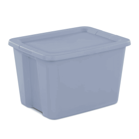 18 Gallon Plastic Storage Container with Snap-On Lid (Pack Size: 4 Pack, Color: Blue)