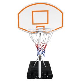 Poolside Basketball Hoop Portable Swimming Pool Basketball System Height Adjustable 3.1ft-4.7ft with 36" Backboard for Indoor Outdoor Use Orange (Color: as Pic)
