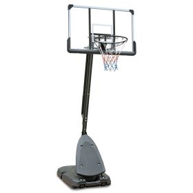 Use for Outdoor Height Adjustable 7.5 to 10ft Basketball Hoop 44 Inch Backboard Portable Basketball Goal System with Stable Base and Wheels (Color: as Pic)
