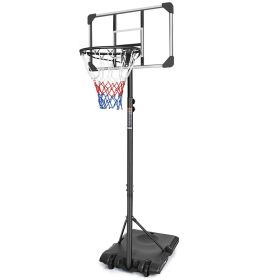 Portable Basketball Goal System with Stable Base and Wheels (Color: as Pic)